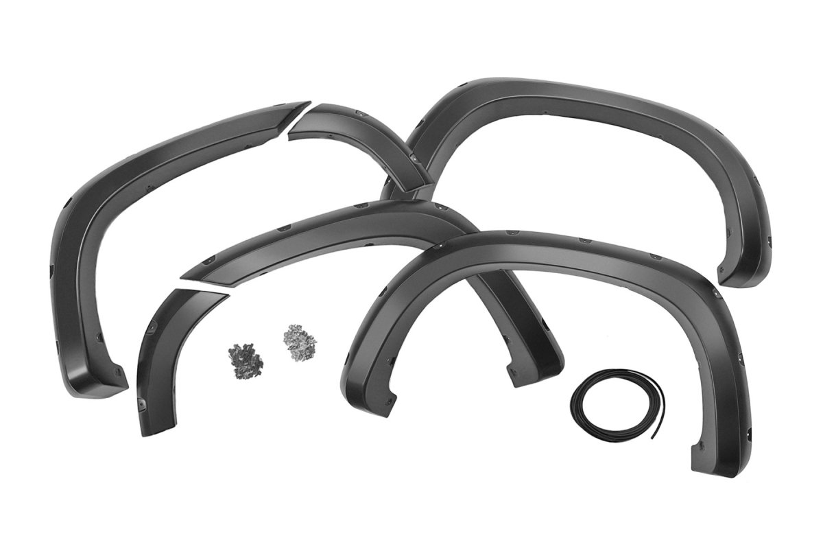 Chevrolet Silverado 1500 Fender Flares - Rough Country - Sport, Simulated Riveted look - Flat Black - '19-'21